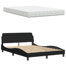 Seng med madras 120x200 cm stof sort