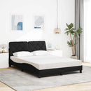 Seng med madras 140x190 cm stof sort