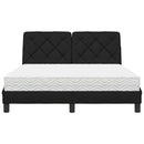 Seng med madras 140x190 cm stof sort