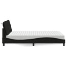 Seng med madras 140x190 cm stof sort