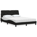 Seng med madras 140x190 cm stof sort