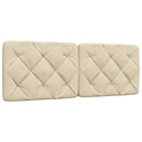 Seng med madras 140x190 cm stof cremefarvet