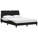 Seng med madras 140x200 cm stof sort