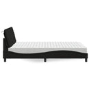 Seng med madras 140x200 cm stof sort