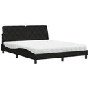 Seng med madras 160x200 cm stof sort