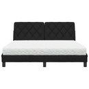 Seng med madras 160x200 cm stof sort