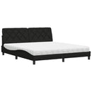 Seng med madras 180x200 cm stof sort