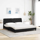 Seng med madras 180x200 cm stof sort