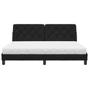 Seng med madras 180x200 cm stof sort