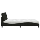 Seng med madras 180x200 cm stof sort