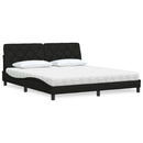 Seng med madras 180x200 cm stof sort