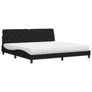 seng med madras 200x200 cm stof sort