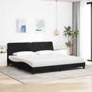 seng med madras 200x200 cm stof sort