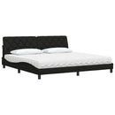 seng med madras 200x200 cm stof sort