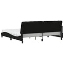 seng med madras 200x200 cm stof sort