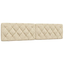 seng med madras 200x200 cm stof cremefarvet