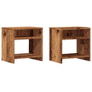sengeborde 2 stk. 40x30x40 cm konstrueret træ gammelt trælook