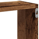 væghylde 68x15x68 cm kubeformet konstrueret træ antikt trælook