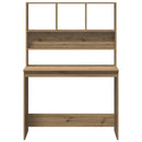 skrivebord m. hylder 102x45x148 cm konstrueret træ kunsteg