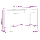 Spisebord artisan eg 120x60x76 cm konstrueret træ