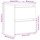 sengeborde 2 stk. 30x30x40 cm konstrueret træ antikt trælook