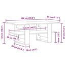 sofabord 102x55x42 cm konstrueret træ kunsteg