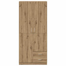 klædeskab 80x52x180 cm konstrueret træ egetræslook