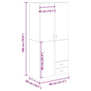 klædeskab 80x52x180 cm konstrueret træ egetræslook