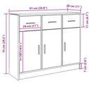 skænk 91x28x75 cm konstrueret træ antikt træ