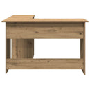 hjørneskrivebord 120x140x75 cm konstrueret træ artisan egetræ