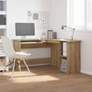 hjørneskrivebord 120x140x75 cm konstrueret træ artisan egetræ