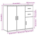 skænk 91x29,5x75 cm konstrueret træ antikt trælook