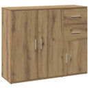 skænk håndlavet eg 91x29,5x75 cm konstrueret træ