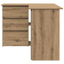 hjørneskrivebord 145x100x76 cm konstrueret træ artisan egetræ