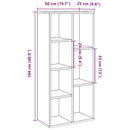 bogskab 50x25x104 cm kunsteg