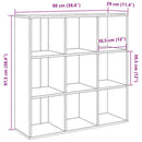bogreol 98x29x97,5 cm antikt træ