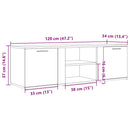 tv-bord 120x34x37 cm konstrueret træ egetræsfarve