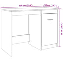 skrivebord 100x50x76 cm konstrueret træ antikt trælook