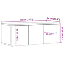 tv-skab 80x34x30 cm konstrueret træ antikt træ