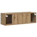 væghængt tv-bord 100x30x30 cm konstrueret træ kunsteg