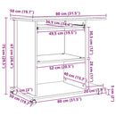 computerbord 80x50x75 cm spånplade antikt træ
