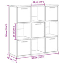 bogreol 90x28x90 cm konstrueret træ kunsteg