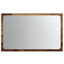 badeværelsesspejl med LED-lys 60x8,5x38 cm antikt træ