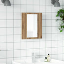 spejlskab med LED-lys 40x12x45 cm konstrueret træ kunsteg