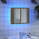 spejlskab m. LED-lys 60x12x45 cm konstrueret træ kunsteg