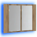 spejlskab m. LED-lys 60x12x45 cm konstrueret træ kunsteg
