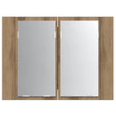 spejlskab m. LED-lys 60x12x45 cm konstrueret træ kunsteg