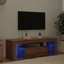 tv-bord m. LED-lys 120x36,5x40 cm konstrueret træ kunsteg