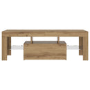 tv-bord m. LED-lys 120x36,5x40 cm konstrueret træ kunsteg