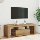 tv-bord m. LED-lys 120x36,5x40 cm konstrueret træ kunsteg